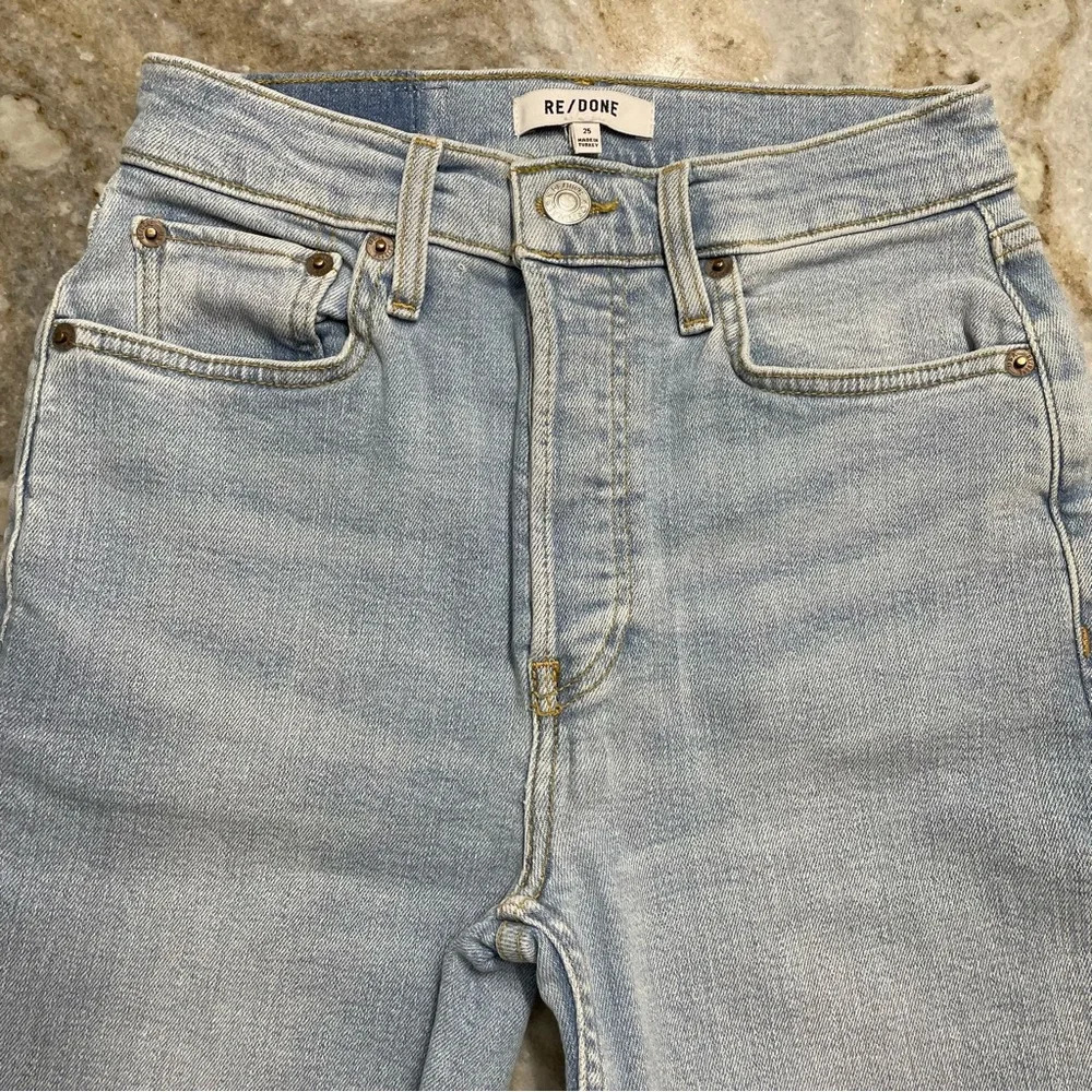 RE/DONE 70S STOVE PIPE Jeans in RIVER FADE size 25 - Picture 2 of 16